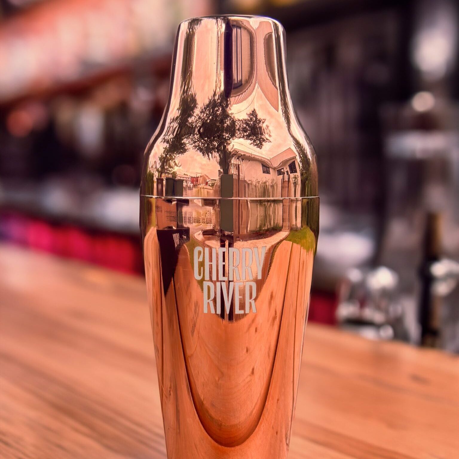 Rose gold cocktail shaker